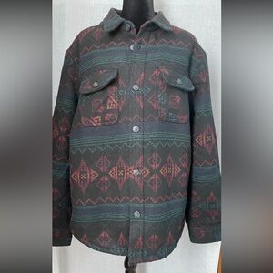 Jachs Men’s Aztec Sherpa Lined Wool Blend Jacket Shacket New